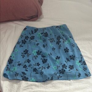 Wild Fable Blue Floral Mini Skirt